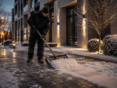 Geräumter Zugang im Winter